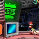 緊急ボタンを押すアンディの画像